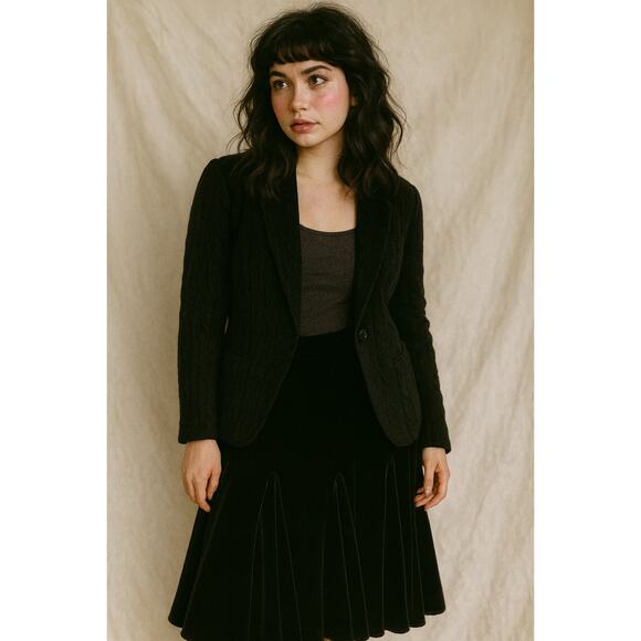 dressbarn Dresses & Skirts - Dressbarn Women Skirt Large Black Midi Velvet Whimsigoth Grunge Fairy Old Money